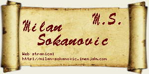 Milan Sokanović vizit kartica